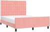 vidaXL Bettgestell mit Kopfteil Rosa 140x190 cm Samt 3126000 Bild 3