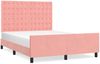 vidaXL Bettgestell mit Kopfteil Rosa 140x190 cm Samt 3126000 Bild 2