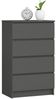 Home Collective Kommode 60 cm breit Holz Highboard Sideboard für Flur Schlafzimmer Wohnzimmer (Kommode Schlafzimmer Kommode mit Schubladen Holz Schrank), Kinderzimmer Organizer, 99 cm hoch mit 4 Schubladen graphit Bild 4