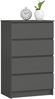 Home Collective Kommode 60 cm breit Holz Highboard Sideboard für Flur Schlafzimmer Wohnzimmer (Kommode Schlafzimmer Kommode mit Schubladen Holz Schrank), Kinderzimmer Organizer, 99 cm hoch mit 4 Schubladen graphit Bild 5