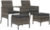 vidaXL Gartensofa 2-Sitzer mit Tisch und Hockern, Polyrattan grau Bild 2