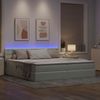 vidaXL LED-Speicherbett mit Matratze Hellgrau 200 x 200 cm Samt 3371535 Bild 5