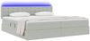 vidaXL LED-Speicherbett mit Matratze Hellgrau 200 x 200 cm Samt 3371535 Bild 3