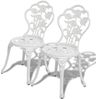 vidaXL 3-tlg. Bistro-Set Aluminiumguss Weiß 42165 Bild 4