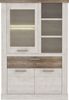 FORTE 'Duro' Highboardvitrine, Holzwerkstoff, Weiß/Beige/Braun, 109,8 x 160,3 x 41,3 cm Bild 4