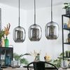hofstein Hängeleuchte Hängelampe aus Metall/Glas in Schwarz/Rauchfarben, ohne Leuchtmittel, Hängeleuchte im Retro/Vintage-Design (20 cm), 3 x E27, max. 125 cm Bild 2