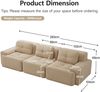 Sofa, Sitzfläche Tiefe 74 cm, Cordstoff beige, modulares Boneless-Design mit Premium-32D-Schaum,293*104*69 cm Bild 3