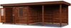 Lugarde Select Modern Gartenhaus mit Vordach Oldenburg 388x300cm + 400cm - Braunes Öl Bild 3