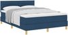 vidaXL Boxspringbett mit Kissen mit Kopfteil Blau 160 x 200 cm Stoff 3338859 Bild 2