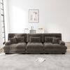 3-Sitzer modulares Sofa H 81 x T 313 x B 77 cm aus Chenille in Braun, tiefem Sitz und flexibler Stellvariante Bild 2