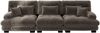 3-Sitzer modulares Sofa H 81 x T 313 x B 77 cm aus Chenille in Braun, tiefem Sitz und flexibler Stellvariante Bild 4