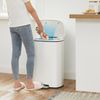 Mülleimer Abfalleimer Treteimer 50 Liter aus Stahl weiß Fußpedal BTL101W01 Bild 5