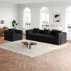 Schlafsofa mit Ablagefach & Stahlrahmen, wandelbarer Einzelsitz Sofa Bett mit rutschfester Unterlage,4-Sitzer,Schwarz Bild 5