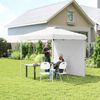 Faltbares Gartenzelt 2,5x2,5 m, höhenverstellbar, UV-Schutz, 1 Seitenwand und Ballastsäcke, weiß Bild 4