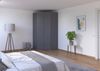Rauch Möbel Lagoa, Kleiderschrank, Eckschrank, Garderobe für Schlafzimmer, Kinderzimmer, Jugendzimmer 4-türig, Farbe Grau metallic, Schwarz, Breite 166 Bild 2