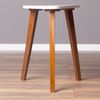 Beistelltisch TRIANGLE braun/weiß Telefontisch Sofatisch Nachttisch Holz 52cm Bild 2