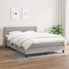 vidaXL Boxspringbett mit Matratze Hellgrau 140x200 cm Stoff 3129953 Bild 1