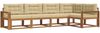 vidaXL Outdoor-Sofagarnitur mit Kissen 5 pcs Natur und Beige 3367586 Bild 2