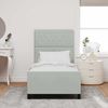 vidaXL Boxspringbett mit Kopfteil Hellgrau 100 x 200 cm Samt 3344855 Bild 3