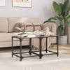 vidaXL Couchtische mit Glasplatte 2 Stk. Schwarz 40x40x40 cm Stahl 845961 Bild 3