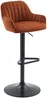 Vente-unique - Barhocker 2er-Set - Samt & schwarzes Metall - Höhenverstellbar - Terracotta - ELEANA Bild 4