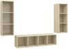 vidaXL 3-tlg. TV-Schrank-Set Sonoma-Eiche Spanplatte [3079748] Bild 2