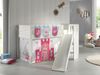 Kinderbett mit Rutsche Karyl Massivholz Weiß Textilset Princess 3 Bild 2