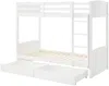 Vente-unique - LIMODARA Bett Holz, Platte Weiß - B 101,5 cm x H 162,5 cm x L 208 cm Bild 4