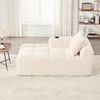 Einzelsitzsofa aus Cord 158x93x61 cm mit Seitenfächern & Becherhaltern, beige Bild 3