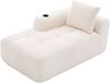 Einzelsitzsofa aus Cord 158x93x61 cm mit Seitenfächern & Becherhaltern, beige Bild 5