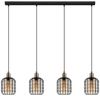 Eglo 43528 Hängeleuchte CHISLE Stahl schwarz brüniert, Glas bedampft amber E27 4X40W L:130cm B:16,5cm H:110cm dimmbar Bild 2