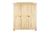 Kleiderschrank Bepam 3 Türen Schlafzimmer Schrank Drehtürenschrank Massivholz natur Bild 2