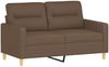 vidaXL 2-tlg. Sofagarnitur mit Kissen Braun Stoff 3201571 Bild 3