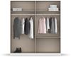 rauch Kleiderschrank, Drehtürenschrank COSTA, 4-türig, 2 Spiegeltüren, 2 Schubkästen, push-to-open, Grau metallic, 181 x 197 x 54 cm Bild 5