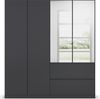 rauch Kleiderschrank, Drehtürenschrank COSTA, 4-türig, 2 Spiegeltüren, 2 Schubkästen, push-to-open, Grau metallic, 181 x 197 x 54 cm Bild 2