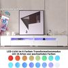 Merax Lowboard mit 16 Farben LED Beleuchtung, TV-Kommode, Fernsehtisch mit 2 Türen, 1 Klappe und 1 offenes Fach Bild 3