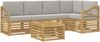 vidaXL Outdoor-Sofagarnitur 6 pcs Weiß und Hellgrau 59 x 59 x 37 cm 3391891 Bild 2