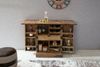 Hausbar Sheesham Massivholz 65 x 91 x 50 cm Weinbar ausklappbar, Kleine Bar modern, Barschrank mit Türen, Spirituosenschrank mit Aufbewahrung für Flaschen und Gläser Bild 5