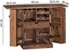Hausbar Sheesham Massivholz 65 x 91 x 50 cm Weinbar ausklappbar, Kleine Bar modern, Barschrank mit Türen, Spirituosenschrank mit Aufbewahrung für Flaschen und Gläser Bild 4