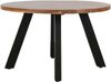 Couchtisch >LARA< von freiraum: Modernes Design mit massiver Akazienholz-Tischplatte, Ø75cm, H47cm – Pflegeleicht & Nachhaltig, FSC®-Zertifiziert, Schwarz Pulverbeschichtete Metallbeine Bild 4