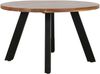 Couchtisch >LARA< von freiraum: Modernes Design mit massiver Akazienholz-Tischplatte, Ø75cm, H47cm – Pflegeleicht & Nachhaltig, FSC®-Zertifiziert, Schwarz Pulverbeschichtete Metallbeine Bild 5
