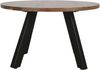 Couchtisch >LARA< von freiraum: Modernes Design mit massiver Akazienholz-Tischplatte, Ø75cm, H47cm – Pflegeleicht & Nachhaltig, FSC®-Zertifiziert, Schwarz Pulverbeschichtete Metallbeine Bild 2