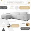 AX LIVING Couch Sofa L Form Didim mini Perlweiß 310 cm stilvoll L Bild 5