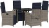 vidaXL Garten Essgruppe mit Kissen 5 pcs Grau Poly-Rattan 3380359 Bild 2