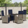 vidaXL Garten Essgruppe mit Kissen 5 pcs Grau Poly-Rattan 3380359 Bild 4