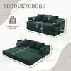 LVHOM Loungesofa faltbar mit Schlaffunktion, Stabil-/abnehmbarer Außenrahmen aus Metall, frei kombinierbar, Liege- oder Klappsofa, 3 Kissen, Hochelastischer Schaumstoff, weicher Cordstoff, Praktische Seitentaschen zur Aufbewahrung, Ideal für flexible R... Bild 2