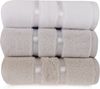 Handtuch-Set (3-teilig), 'Dolce', Weiß, Hellblau, Hellbraun Bild 2