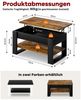 Yorbay Couchtisch Höhenverstellbar 46-60cm mit Gasfeder & verstecktem Fach, Sofatisch mit Stauraum, Wohnzimmertisch, stabil bis 80kg Bild 2