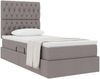 vidaXL Aufbewahrungsbett mit Matratze Taupe 90 x 190 cm Stoff 3371814 Bild 3