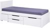Inter Link -Bett mit Schubladen - Einzelbett 90x200 cm – Kojenbett mit Stauraum – Praktisches Jungendbett – Kiefer massivholz – Weiß lackiert – Inkl Lattenrost – Efetivo 90x200 cm Bild 1